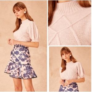 Keepsake the Label | Alpaca Blend Puff Sleeve Sweater Pink